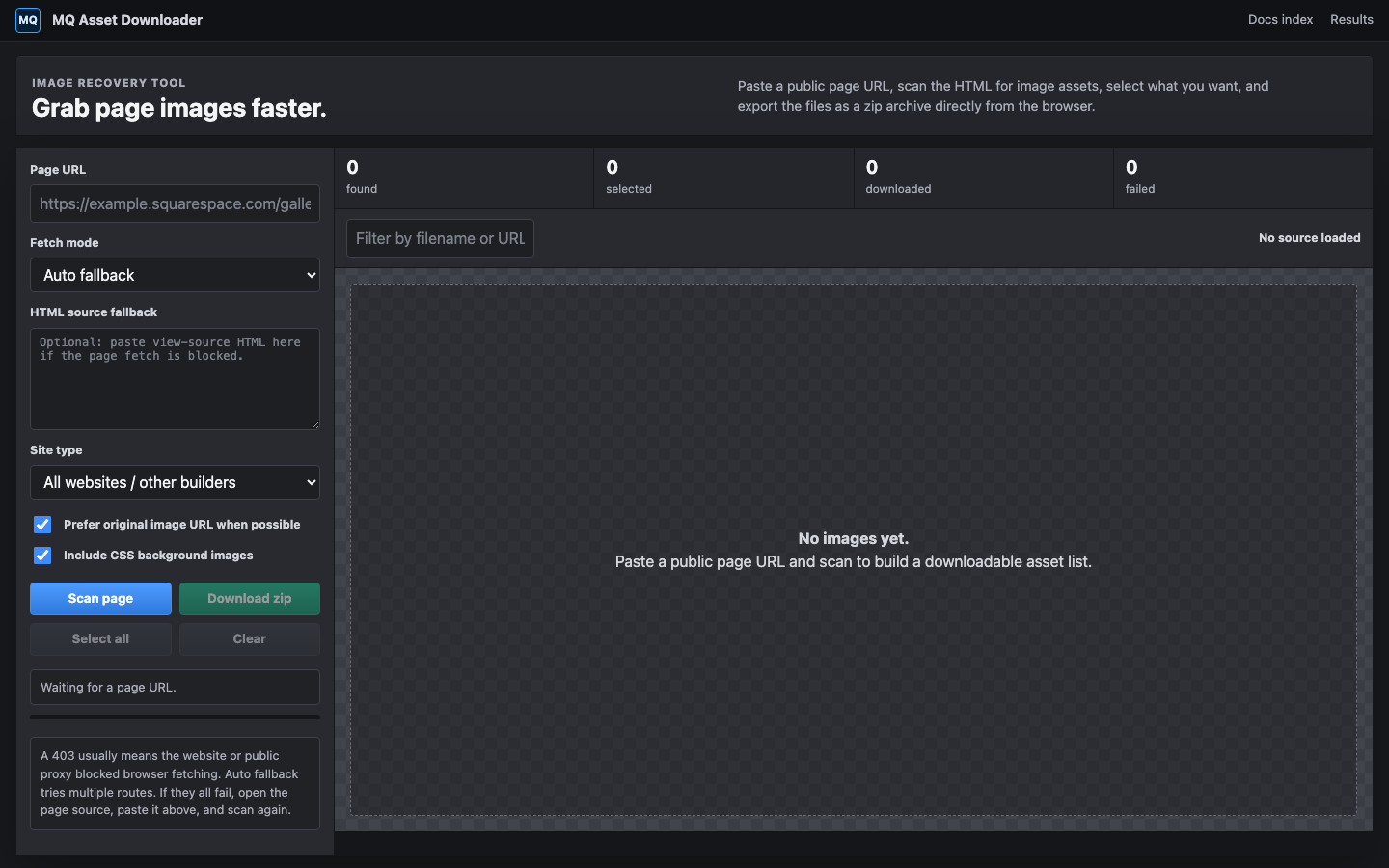 MQ Asset Downloader screenshot